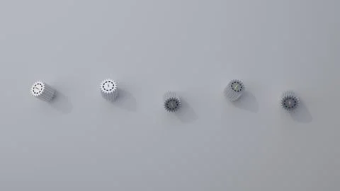 Stack of several gears on the bright flat background. Simple mechanical theme Stock Illustration
