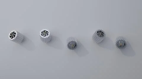 Stack of several gears on the bright flat background. Simple mechanical theme Stock Illustration