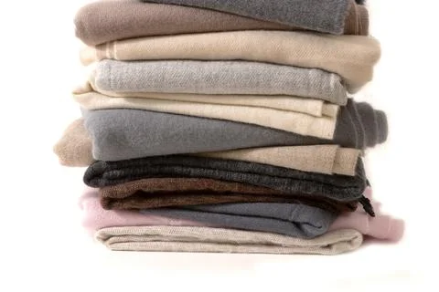 A stack of shawl wool fabric fluffy Stock Photos