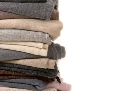 A stack of shawl wool fabric Stock Photos