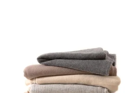A stack of shawl wool fabric soft Stock Photos