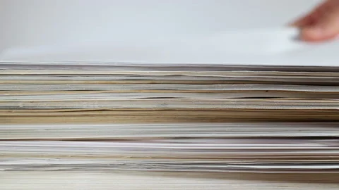 Stack of sheets of paper detail Stock Footage 154403520