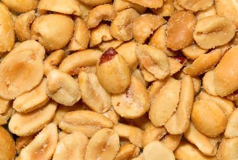 Stack of shelled peanuts, salted Foto stock