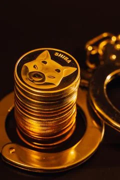 Stack of shiba coins Stock Photos