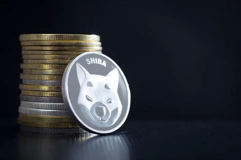 Stack of shiba INU coins Stock Photos