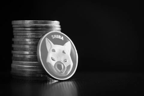 Stack of shiba INU coins Stock Photos