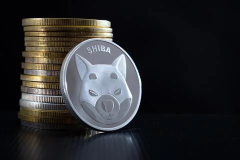 Stack of shiba INU coins Stock Photos