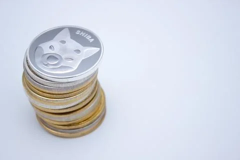 Stack of shiba INU coins Stock Photos