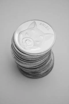 Stack of shiba INU coins Stock Photos