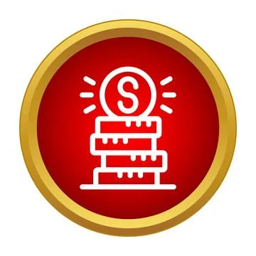 Stack of shining coins icon for financial success Stock Illustration