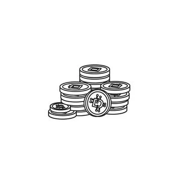 Stack of shiny coins in a pyramid shape Illustrazione stock