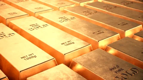 Stack of shiny gold bars with 9999 fine gold purity 스톡 동영상 344171142