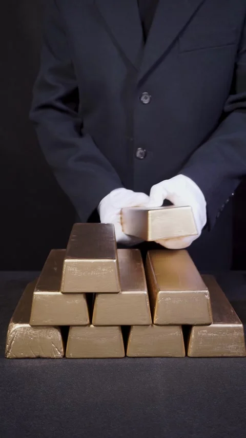 Stack of shiny gold bars Stock-Footage 300266128