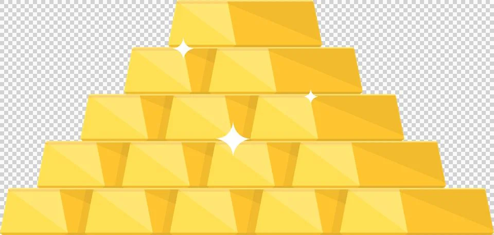 A stack of shiny gold bars piled in a pyramid shape, symbolizing wealth and.. Stock Illustration