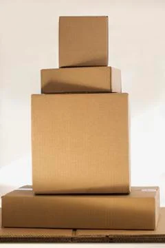 Stack of shipping boxes Stock Photos
