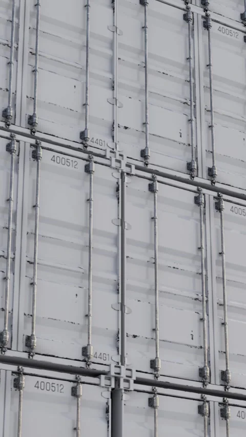 Stack of shipping containers Stockbeeldmateriaal 328437648