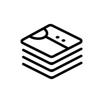 Stack shirt icon vector outline illustration 스톡 일러스트