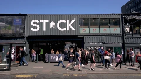 Stack shopping and dining complex in Newcastle Stock Footage 156165148
