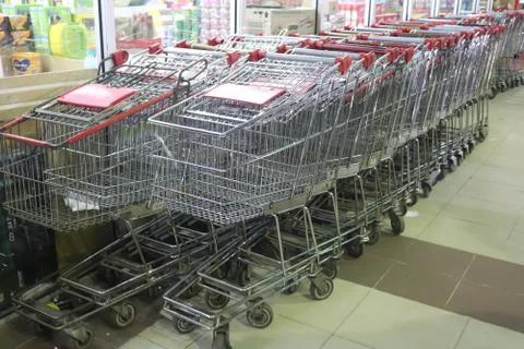 Stack of shopping baskets - Image Stock Photos