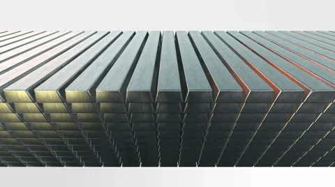 Stack of Silver Bars animation. Silver Bricks, thousands of Silver Bricks Stock Footage 45030308