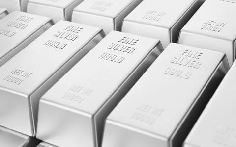 Stack of silver bars, Financial concept 스톡 일러스트