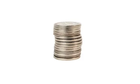 Stack of Silver Coins Representing Savings and Investment Growth Stock Photos