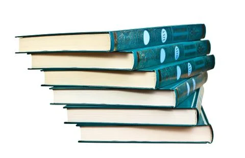 Stack of similar books on white background Stock Photos