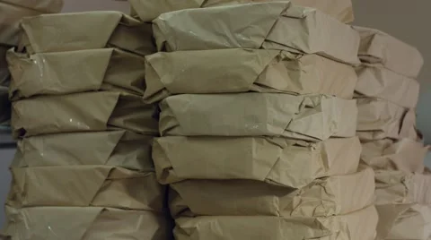 Stack of simple paper packages. Stock Footage 63175738