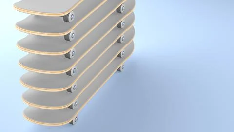 Stack of skateboards on top of each other Stock Illustration