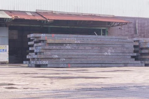 Stack of slab, industry background. Stock Photos