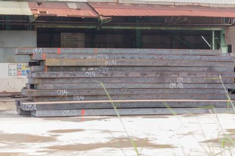 Stack of slab, industry background. Stock Photos