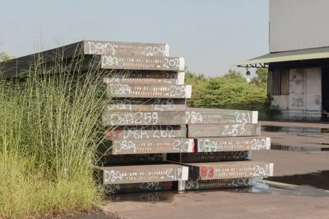 Stack of slab, industry background. Stock Photos