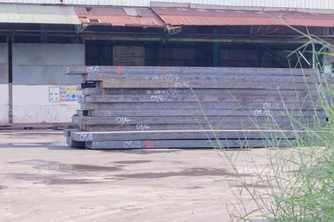 Stack of slab, industry background. Stock Photos