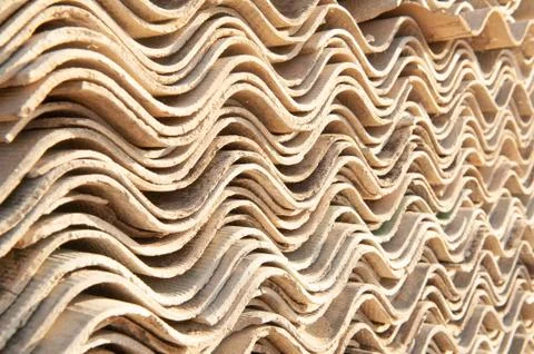 A stack of slate sheets for roofing. wavy end of slate sheets 写真素材