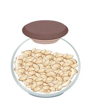 Stack of Slice Almonds in A jar Stockillustratie