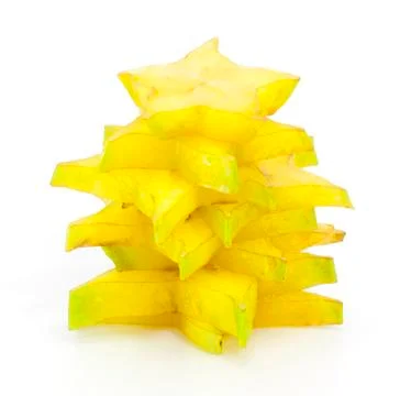 Stack of slice star apple fruit Stock Photos