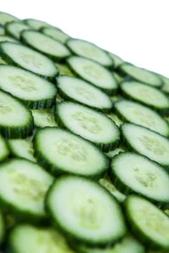 Stack of  sliced cucumbers 스톡 사진