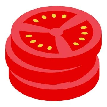 Stack of sliced red tomatoes for salad or sandwich Illustrazione stock