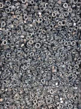 A stack of small polkas to screw Stock Photos