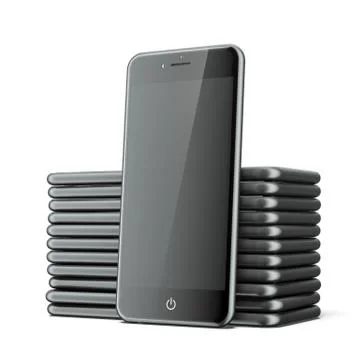 Stack of smart phones Stock Illustration