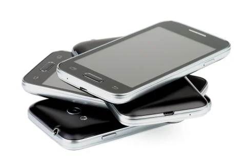 Stack of Smartphones Stock Photos
