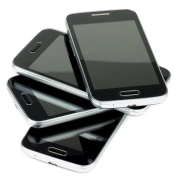 Stack of Smartphones Stock Photos
