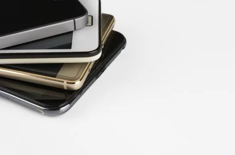 Stack of smartphones Foto stock