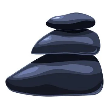 Stack of smooth black stones creating a relaxing zen atmosphere Stock Illustration