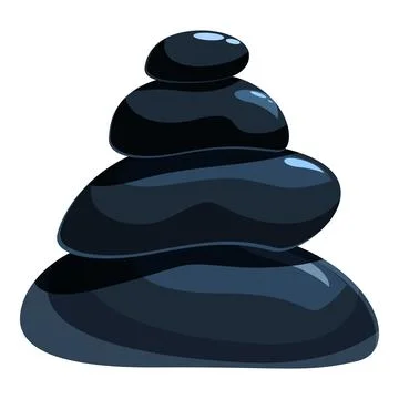Stack of smooth black stones creating a relaxing zen atmosphere Stock Illustration