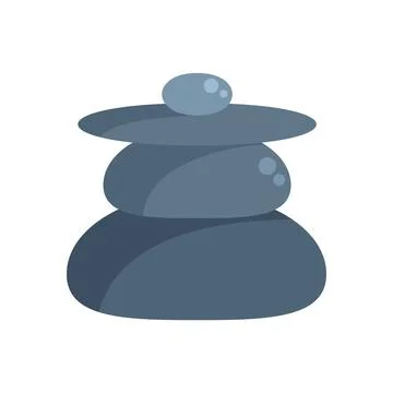 Stack of smooth grey stones creating zen atmosphere Stock Illustration