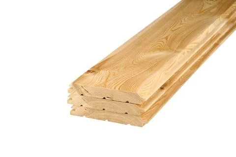 Stack of smooth, light-colored wooden planks showcasing natural grain patte.. Stock Photos