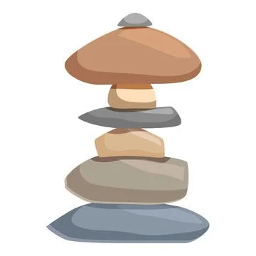 Stack of smooth stones balancing for harmony and mindfulness Stock Illustration