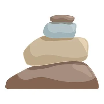Stack of smooth stones balancing for harmony and mindfulness Stock Illustration
