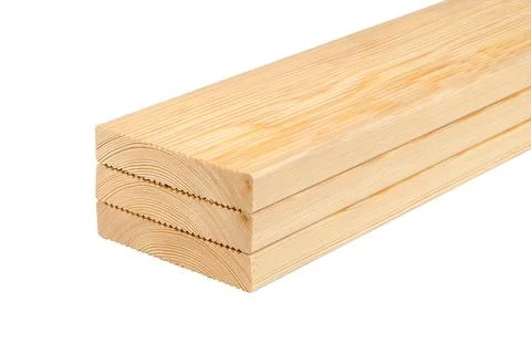 Stack of smooth wooden planks showcasing natural grain and texture for cons.. Stock Photos